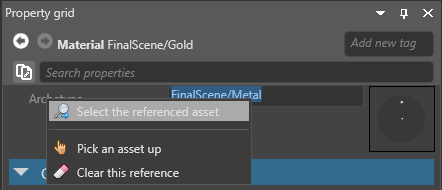 Select referenced asset