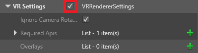 VR renderer settings