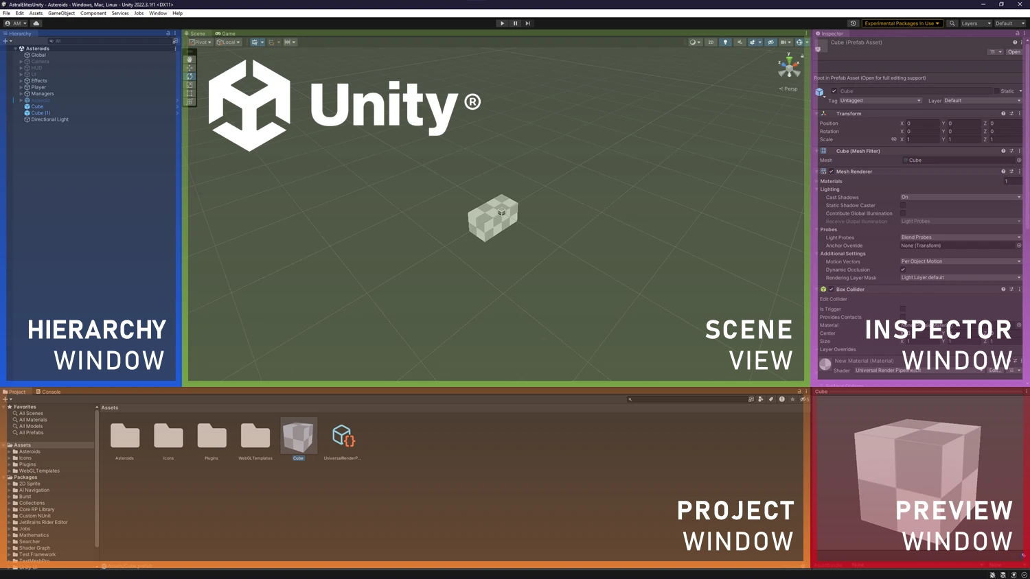 Unity® Editor layout